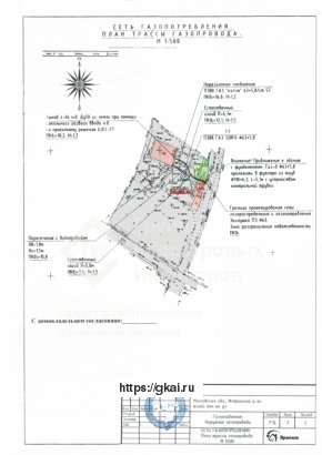 Топографическая съемка участка со схемой газопотребления